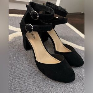 Black Women's Ankle Strap Heels